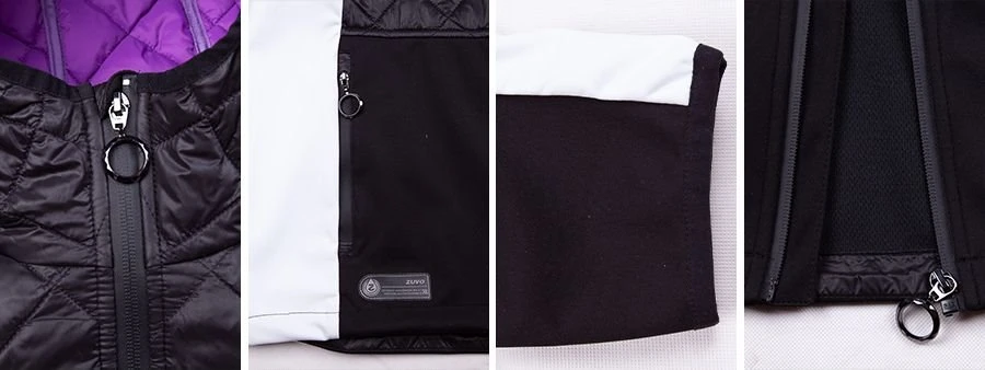womens black hybrid jacket detail(001)