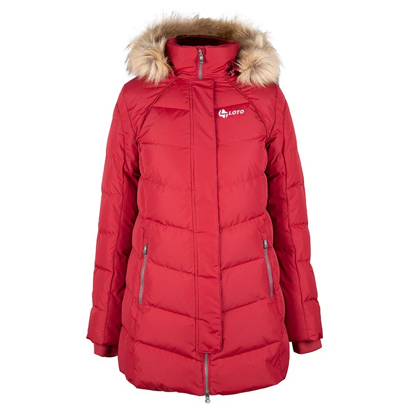 Womens down jacket with fur-1 Womens down jacket with fur-1