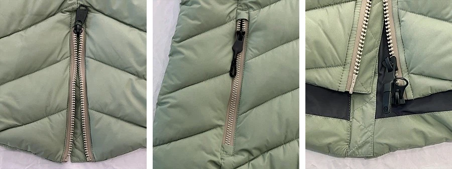 womens puffer winter jacket detail
